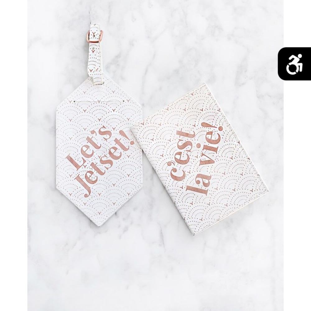 Passport booklet and luggage tag